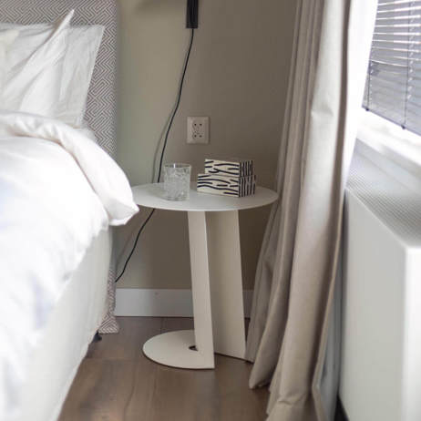 Side table in bedroom