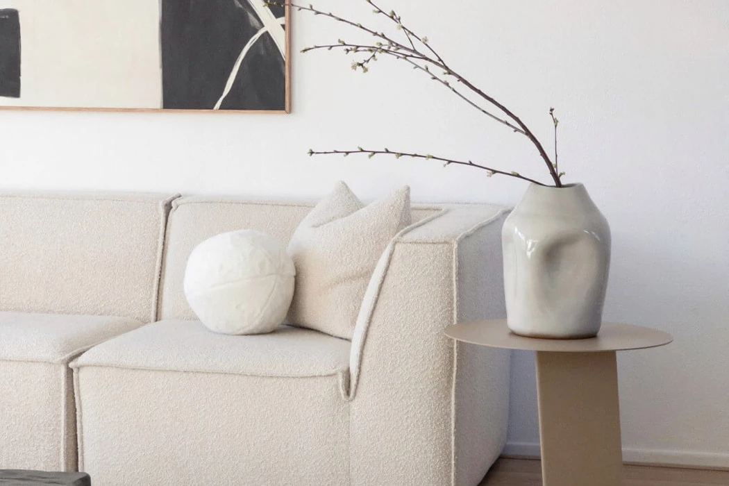 Sage side table in living room